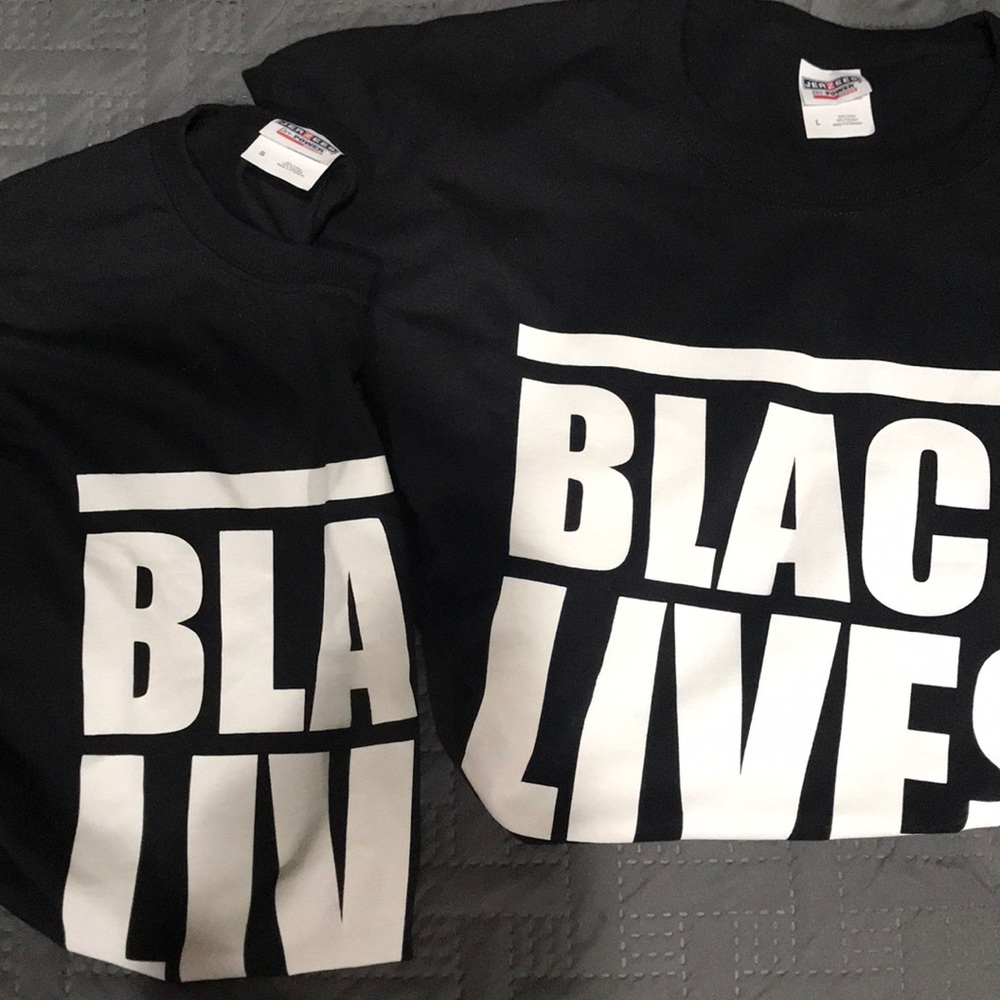 2 Black Lives Matter T-Shirts One-Large, one-small